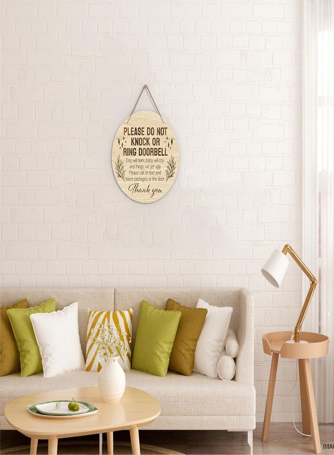 KFNER Baby Sleeping Sign for Front Door, Do Not Knock or Ring Doorbell Door Decorations, Rustic Wooden Hanging Sign for Farmhouse Porch Nursery, Wood Door Hanger for Outdoor, Kids Room Wall Decor -39 - Image 4
